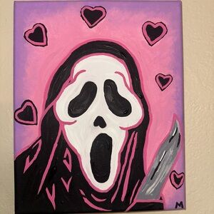 & Other Stories Pink and Black Scream Art Canvas
